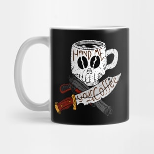 coffee gang. black coffee pirate. hand drawn logo. Mug